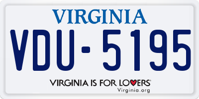 VA license plate VDU5195