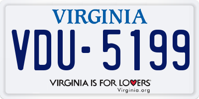 VA license plate VDU5199