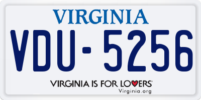 VA license plate VDU5256