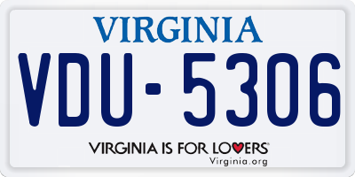 VA license plate VDU5306