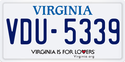 VA license plate VDU5339