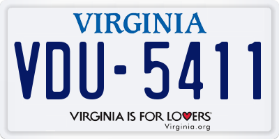 VA license plate VDU5411