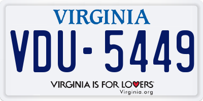 VA license plate VDU5449