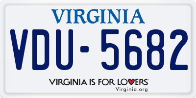 VA license plate VDU5682
