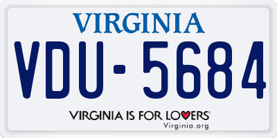 VA license plate VDU5684