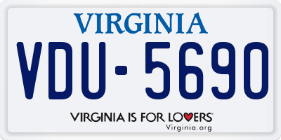 VA license plate VDU5690