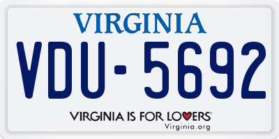VA license plate VDU5692