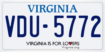 VA license plate VDU5772