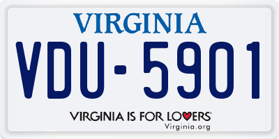 VA license plate VDU5901