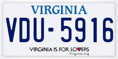 VA license plate VDU5916
