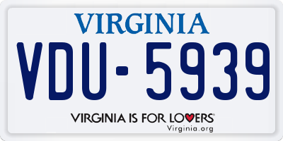 VA license plate VDU5939