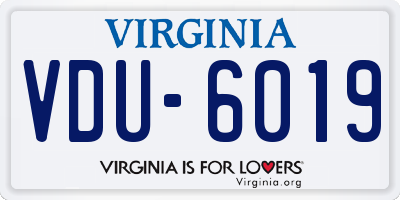 VA license plate VDU6019