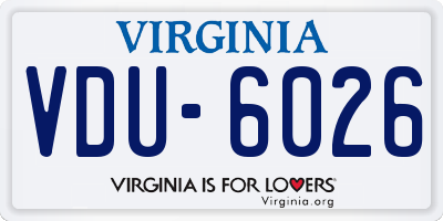 VA license plate VDU6026