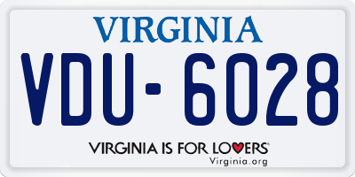 VA license plate VDU6028