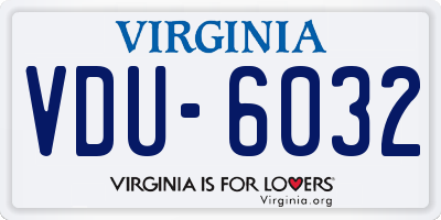 VA license plate VDU6032