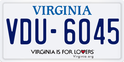 VA license plate VDU6045