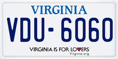 VA license plate VDU6060