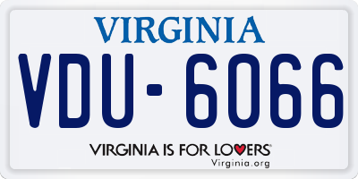 VA license plate VDU6066