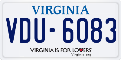 VA license plate VDU6083