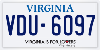 VA license plate VDU6097
