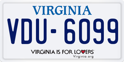 VA license plate VDU6099