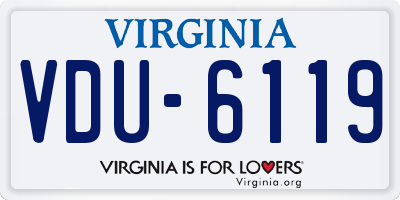 VA license plate VDU6119