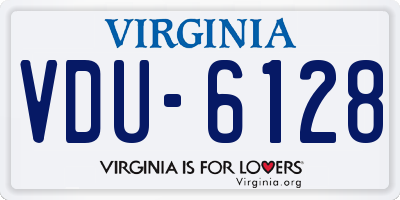 VA license plate VDU6128