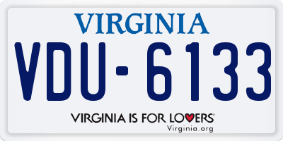 VA license plate VDU6133