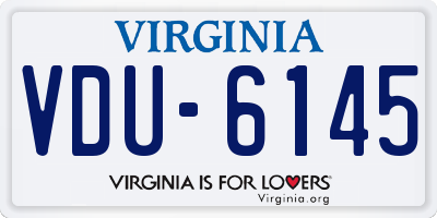 VA license plate VDU6145