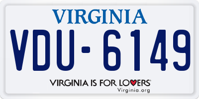 VA license plate VDU6149