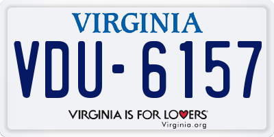 VA license plate VDU6157
