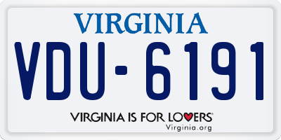 VA license plate VDU6191
