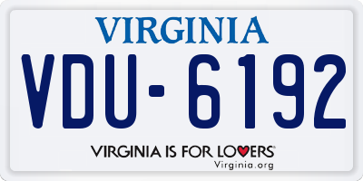 VA license plate VDU6192
