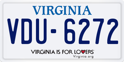 VA license plate VDU6272