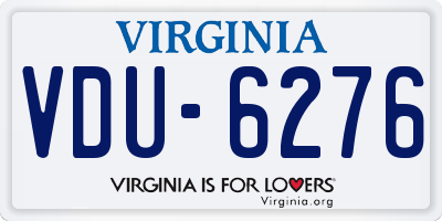 VA license plate VDU6276