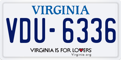 VA license plate VDU6336