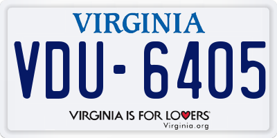 VA license plate VDU6405