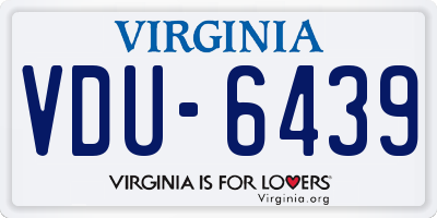 VA license plate VDU6439