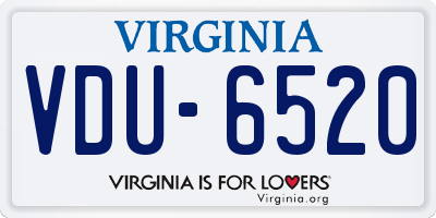 VA license plate VDU6520