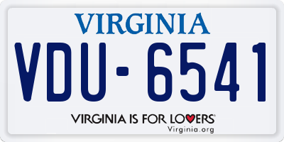 VA license plate VDU6541