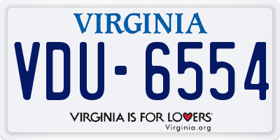 VA license plate VDU6554