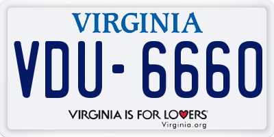 VA license plate VDU6660