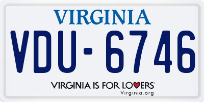VA license plate VDU6746