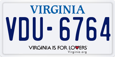 VA license plate VDU6764