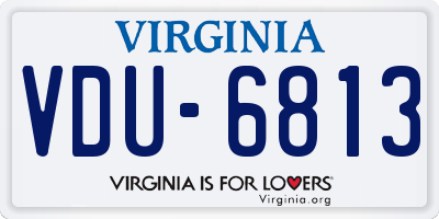 VA license plate VDU6813