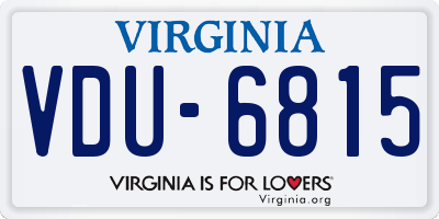 VA license plate VDU6815