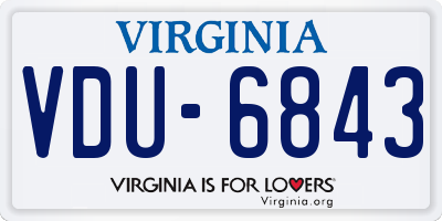 VA license plate VDU6843