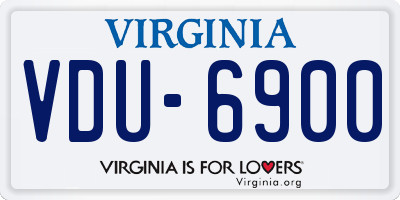 VA license plate VDU6900