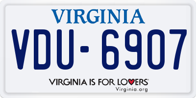 VA license plate VDU6907