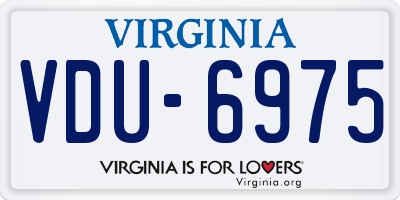 VA license plate VDU6975